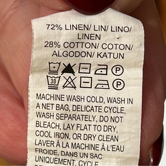 Lucky Brand Linen Blend Striped Tunic Top w/Collar Sz M - Picture 13 of 13